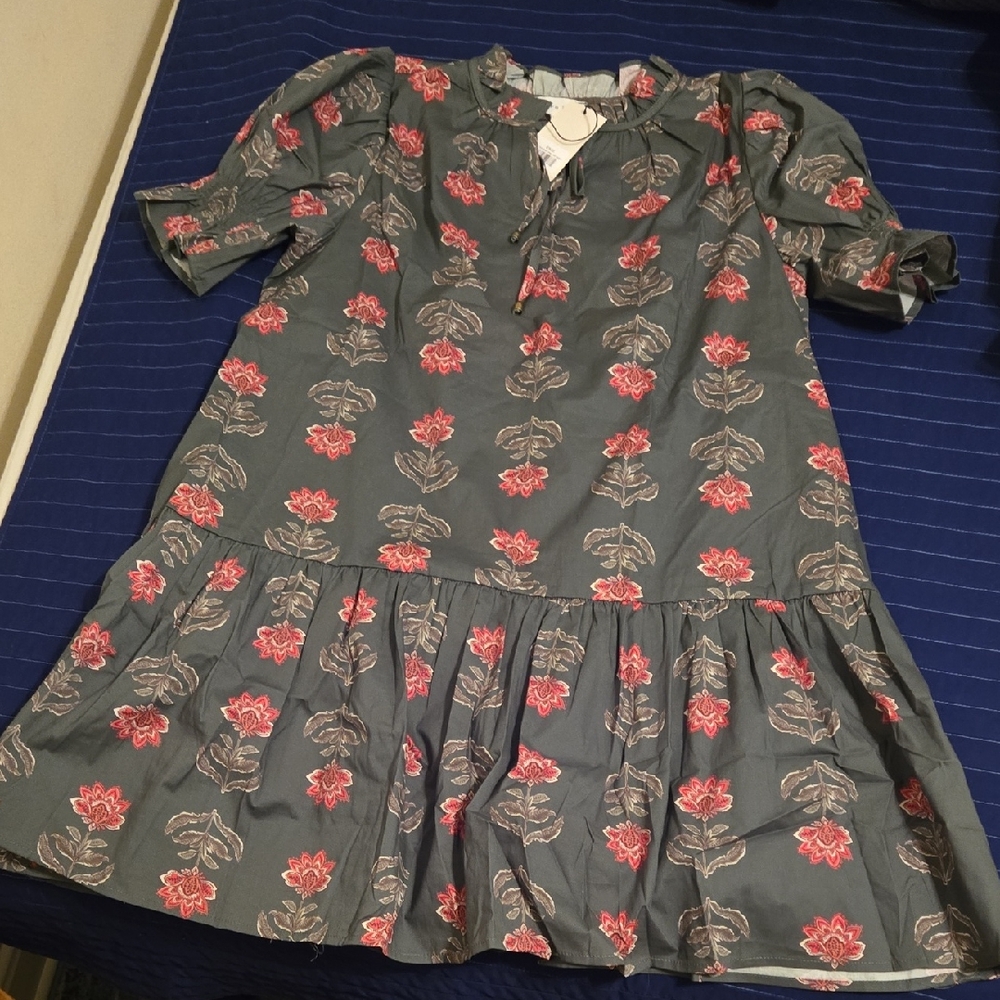 Entro Olive Green and Pink Floral Womans Dress NWT Size Small Dress